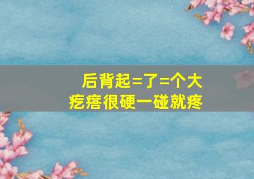 后背起=了=个大疙瘩,很硬,一碰就疼