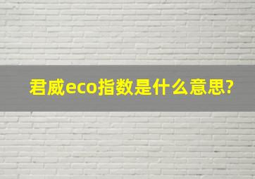 君威eco指数是什么意思?