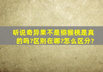 听说奇异果不是猕猴桃,是真的吗?区别在哪?怎么区分?