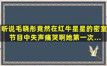 听说毛晓彤竟然在红牛《星星的密室》节目中失声痛哭啊,她第一次...