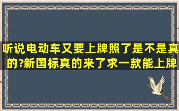 听说电动车又要上牌照了,是不是真的?新国标真的来了,求一款能上牌的...