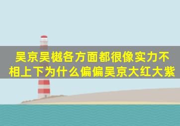 吴京吴樾各方面都很像,实力不相上下,为什么偏偏吴京大红大紫