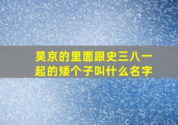 吴京的里面跟史三八一起的矮个子叫什么名字