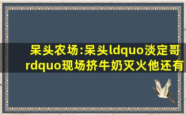 呆头农场:呆头“淡定哥”现场挤牛奶灭火,他还有哪些让人不淡定的...