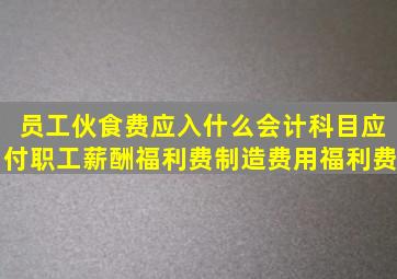 员工伙食费应入什么会计科目(应付职工薪酬福利费(制造费用福利费(