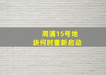 周浦15号地块何时重新启动