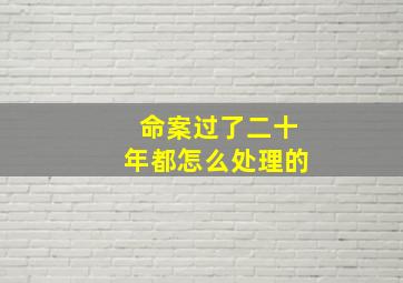 命案过了二十年都怎么处理的