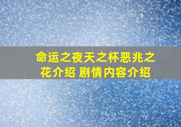 命运之夜天之杯恶兆之花介绍 剧情内容介绍