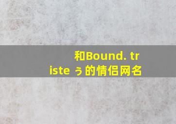 和Bound. triste ぅ的情侣网名