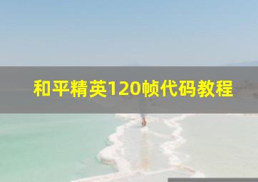 和平精英120帧代码教程