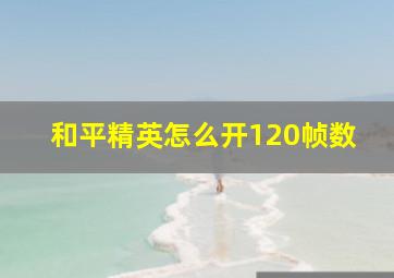 和平精英怎么开120帧数