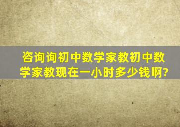 咨询询初中数学家教,初中数学家教现在一小时多少钱啊?