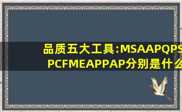 品质五大工具:MSA、APQP、SPC、FMEA、PPAP分别是什么?