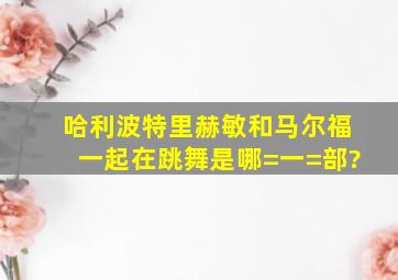 哈利波特里赫敏和马尔福一起在跳舞是哪=一=部?