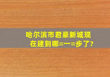 哈尔滨市君豪新城现在建到哪=一=步了?