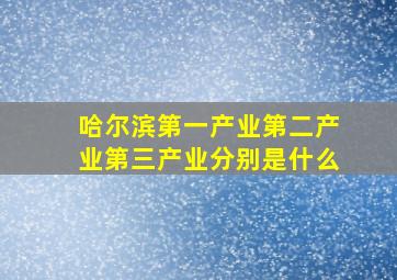 哈尔滨第一产业,第二产业,第三产业分别是什么。