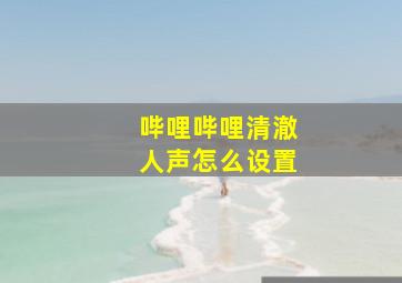 哔哩哔哩清澈人声怎么设置