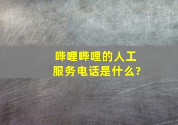 哔哩哔哩的人工服务电话是什么?