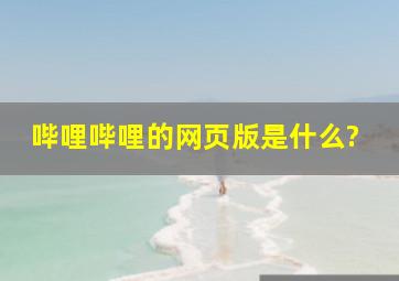 哔哩哔哩的网页版是什么?