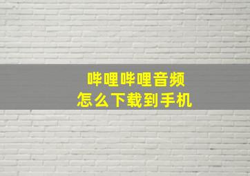 哔哩哔哩音频怎么下载到手机