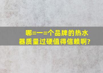 哪=一=个品牌的热水器质量过硬值得信赖啊?