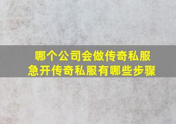 哪个公司会做传奇私服((急开传奇私服有哪些步骤(