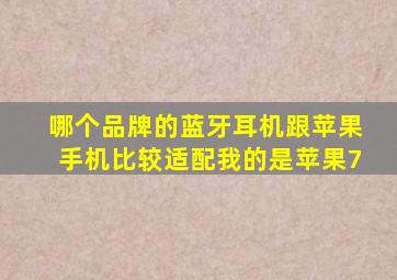 哪个品牌的蓝牙耳机跟苹果手机比较适配(我的是苹果7