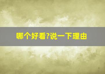 哪个好看?说一下理由