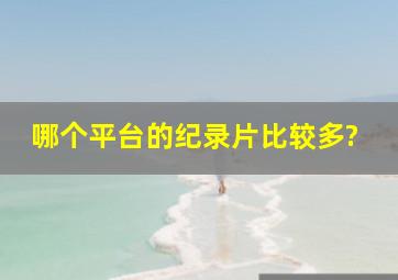 哪个平台的纪录片比较多?