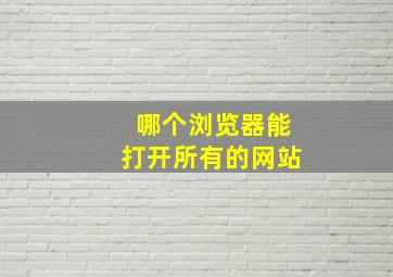 哪个浏览器能打开所有的网站(