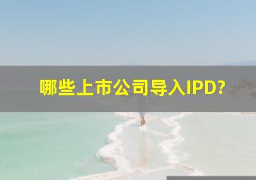 哪些上市公司导入IPD?