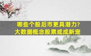 哪些个股后市更具潜力?大数据概念股票或成新宠