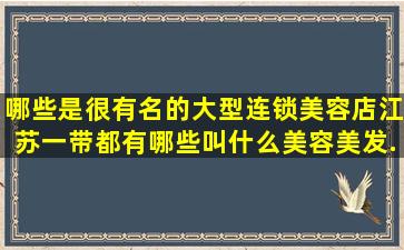 哪些是很有名的大型连锁美容店(江苏一带都有哪些(叫什么(美容美发...