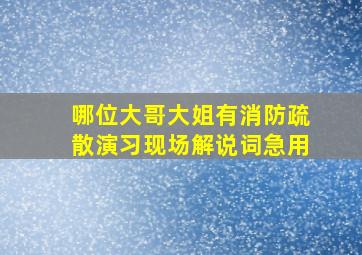 哪位大哥、大姐有消防疏散演习现场解说词,急用。。