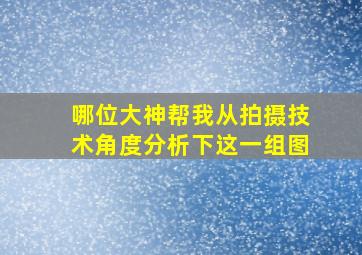 哪位大神帮我从拍摄技术角度分析下这一组图