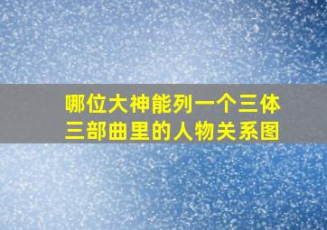 哪位大神能列一个三体三部曲里的人物关系图