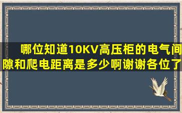 哪位知道10KV高压柜的电气间隙和爬电距离是多少啊谢谢各位了