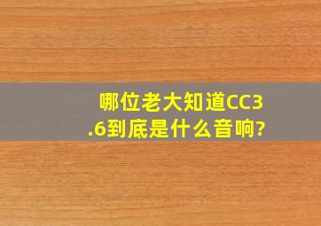 哪位老大知道CC3.6到底是什么音响?