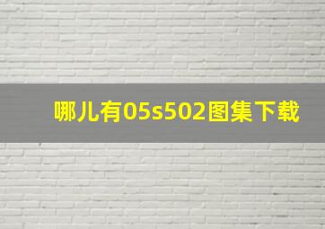 哪儿有05s502图集下载,