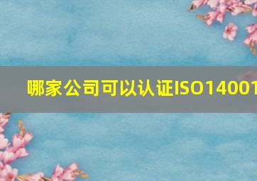 哪家公司可以认证ISO14001