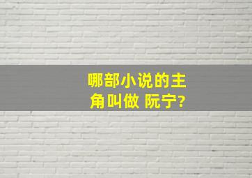 哪部小说的主角叫做 阮宁?