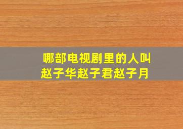 哪部电视剧里的人叫赵子华、赵子君、赵子月 