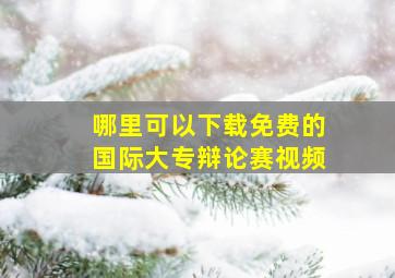 哪里可以下载免费的国际大专辩论赛视频