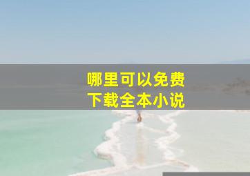 哪里可以免费下载全本小说