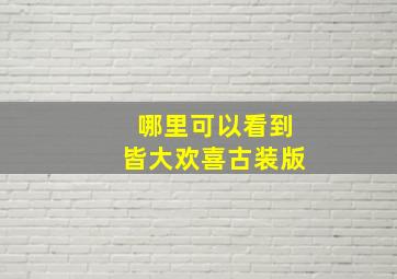 哪里可以看到皆大欢喜古装版