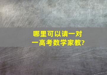 哪里可以请一对一高考数学家教?