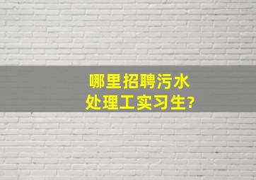 哪里招聘污水处理工实习生?