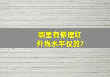 哪里有修理红外线水平仪的?