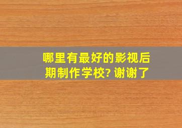 哪里有最好的影视后期制作学校? 谢谢了