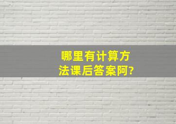 哪里有计算方法课后答案阿?